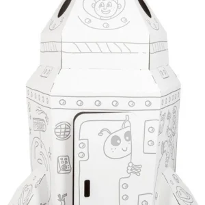 Magnifique fusée en carton pour enfants à monter et à dessiner