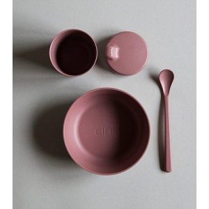 Cink - Boîte Cadeau Bébé (Bol, Cuillère, Verre, Couvercle) - Beet||Cink - Giftbox Baby (Bowl, Spoon, Mug, Lid) - Beet