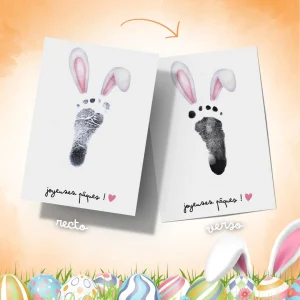 Carte Joyeuses Pâques - Oreilles de Lapin à personnaliser