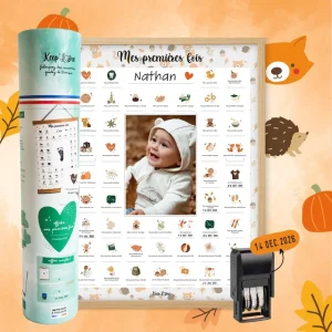 Coffret Cadre Beige “Mes Premières Fois” à tamponner – Thème Renard