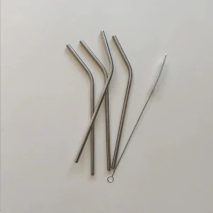 HAPS Nordic - Ensemble 4 Pailles en Acier Inoxydable||HAPS Nordic - 4 Pack Reusable Stainless Straw