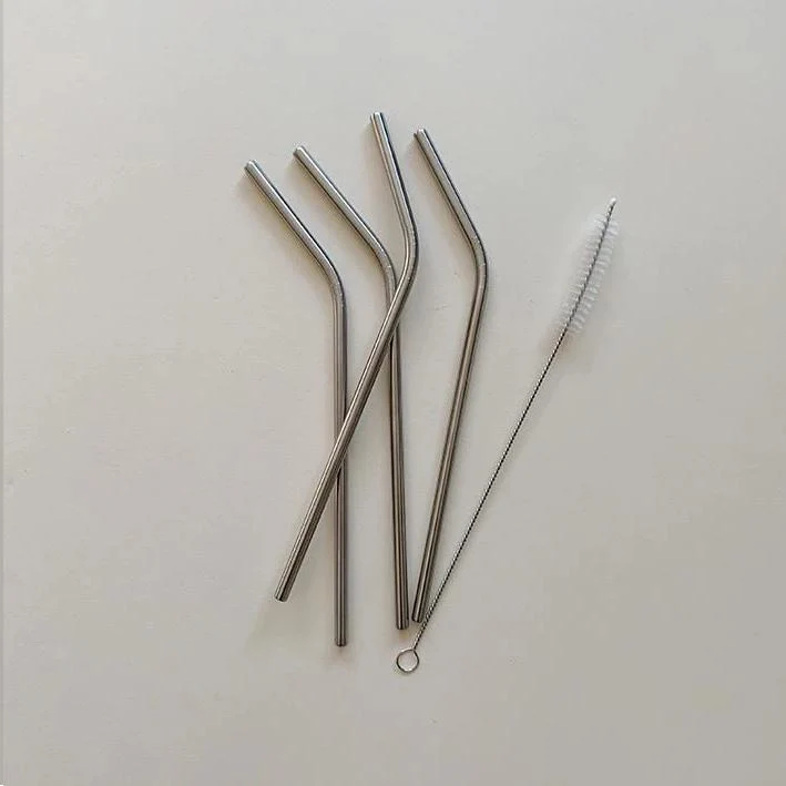 HAPS Nordic - Ensemble 4 Pailles en Acier Inoxydable||HAPS Nordic - 4 Pack Reusable Stainless Straw
