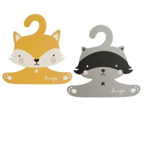 A Little Lovely - Cintres Renard et Raton||A Little Lovely - Hangers Fox and Raccoon