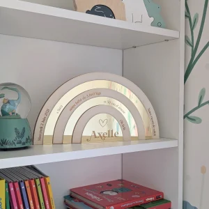 Arc-en-ciel personnalisé - Cadeau de naissance personnalisé | Decoration chambre enfant - Informations de naissance