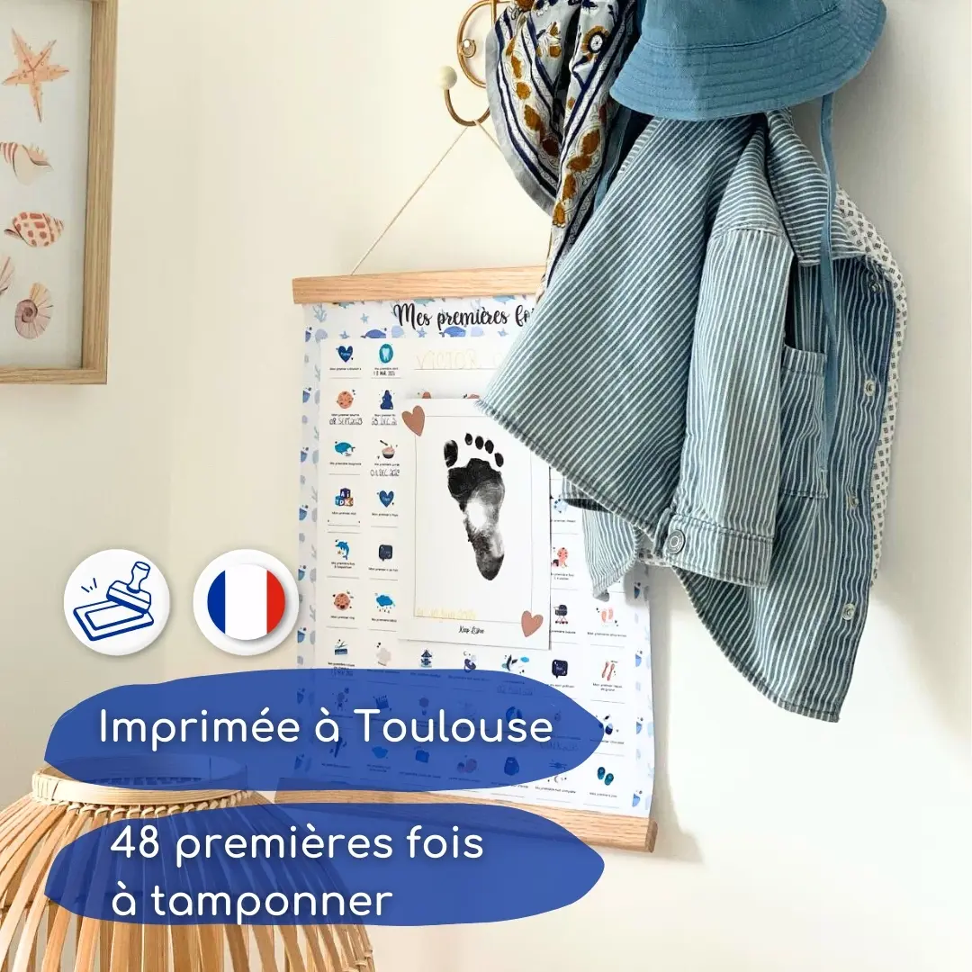 Coffret Cadre Beige “Mes Premières Fois” à tamponner – Thème Baleine – Image 6