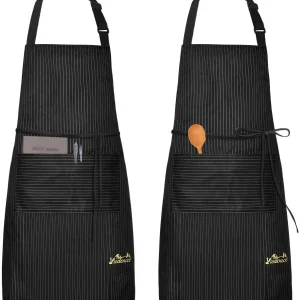 2 Pack Tabliers de Cuisine Etanche (rayures)