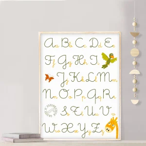 Affiche abécédaire savane – Apprendre l’alphabet en s’amusant