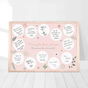 Affiche de naissance bohème – Recueillir les mots de bienvenue pour bébé
