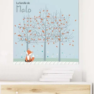 Arbre généalogique style scandinave et renard roux