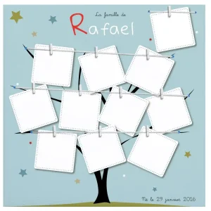 Arbre généalogique d'un monde d'étoiles bleu