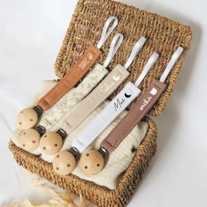 Attache tétine personnalisée en tissu