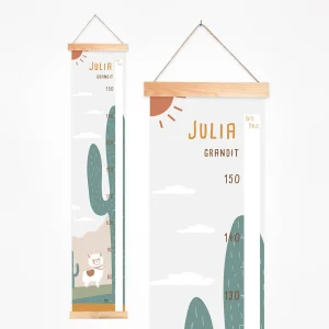 Toise bébé personnalisée thème lama ambiance sud-américaine