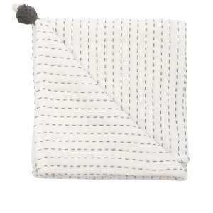 Crane Baby - Couverture - Couture Blanc et Noir||Crane Baby - Blanket - Black and White Stiched
