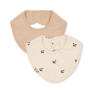 Konges Slojd - Ensemble de 2 Bavoirs - Cerise||Konges Slojd - Pack of 2 Bibs - Cherry