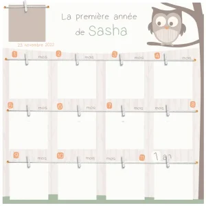 Cadre photo première année personnalisé – Thème animaux de la forêt