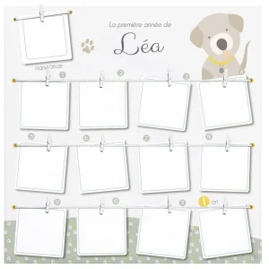 Cadre photo première année personnalisé – Thème Chiens