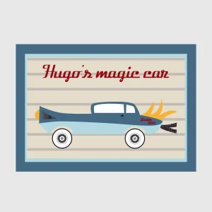 Affiche prénom "voiture standing"