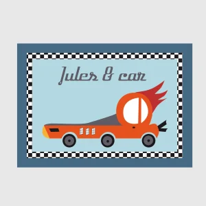 Affiche personnalisée prénom thème "voiture créative"