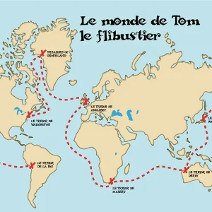 Carte aux trésors de pirates personnalisable au prénom