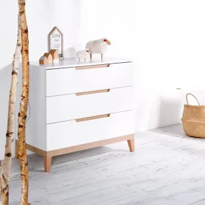 Commode blanche et bois de hêtre NATURE