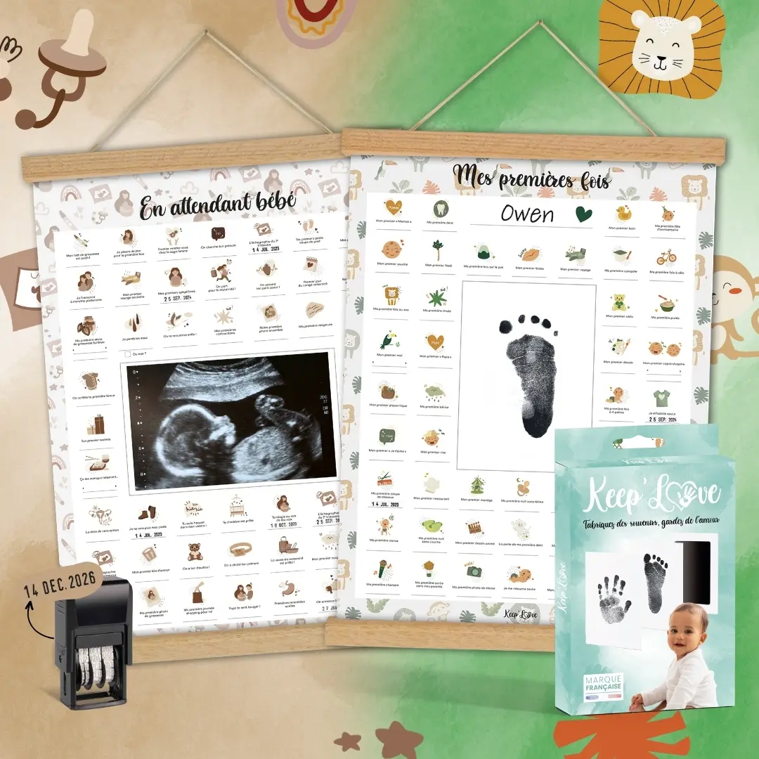 Coffret Cadeau Femme Enceinte – Affiches Duo Grossesse & Bébé (Lion) – Image 3
