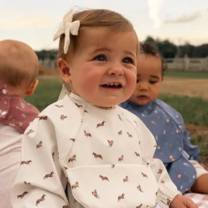 Micasso & Co. - Bavoir à Manches Longues - À l'Écurie||Micasso & Co. - Long Sleeved Bib - Horses