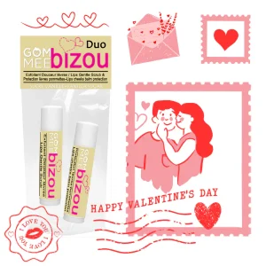 Gom-Mee - Duo Baume Protecteur & Exfoliant Lèvres, Bizou || Gom-Mee - Duo Protective Balm & Exfoliating Lips Bizou