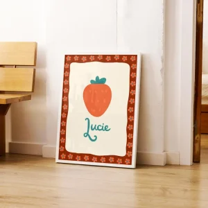 Affiche Fraise Vintage – Personnalisée