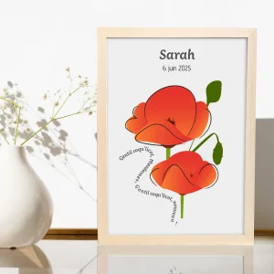 Affiche personnalisée pour chanter gentil coquelicot mesdames