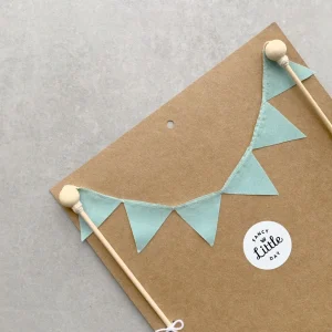 Fancy Little Day - Déco Gâteau Mini Fanion Tissus - Sauge||Fancy Little Day - Cake Topper Mini Fanion Tissus - Sage