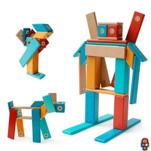 Jeu de construction en bois avec aimant | MagniWood