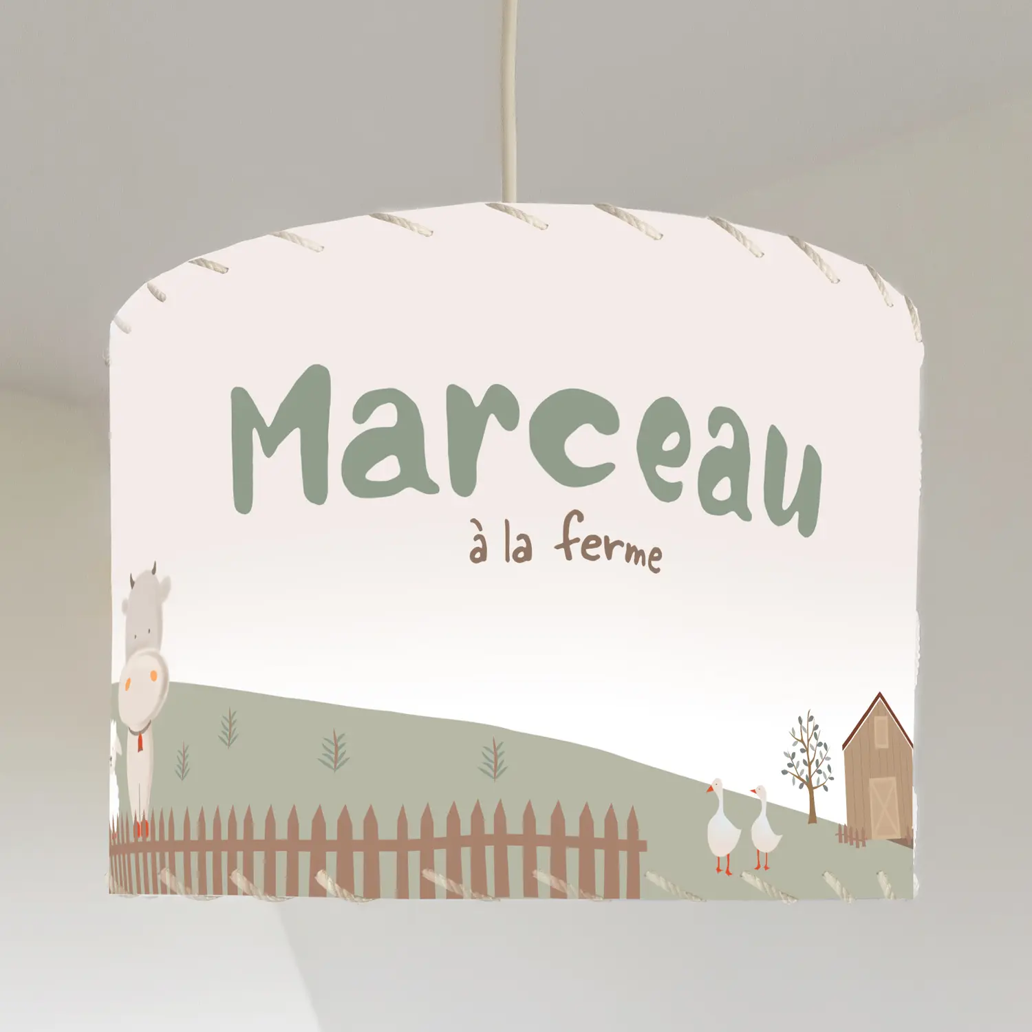 Luminaire enfant personnalisé – Thème ferme et animaux de la campagne