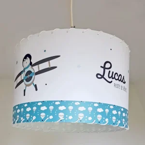 Luminaire enfant personnalisé – Thème aviateur et voyage ✈️