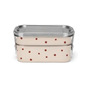 Konges Slojd - Boîte Bento en Acier Inoxydable - Points Rouges||Konges Slojd - Stainless Steel Lunch Box - Red Dot