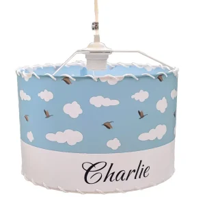 Luminaire enfant Ciel nuage et oiseaux Personnalisable