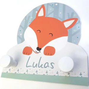 Portemanteau découpé avec la tête du petit renard roux