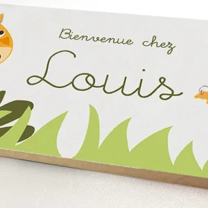 Plaque de porte girafe avec prénom
