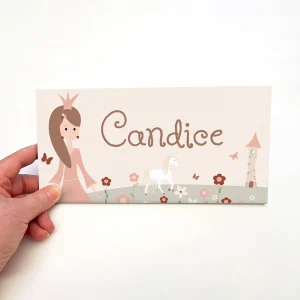 Plaque de porte prénom princesse monde féerique