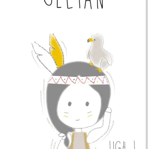 Plaque de porte verticale du petit amérindien ugh