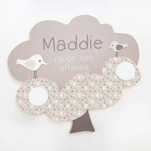 Porte manteau enfant en forme d’arbre – Collection Animaux de la forêt