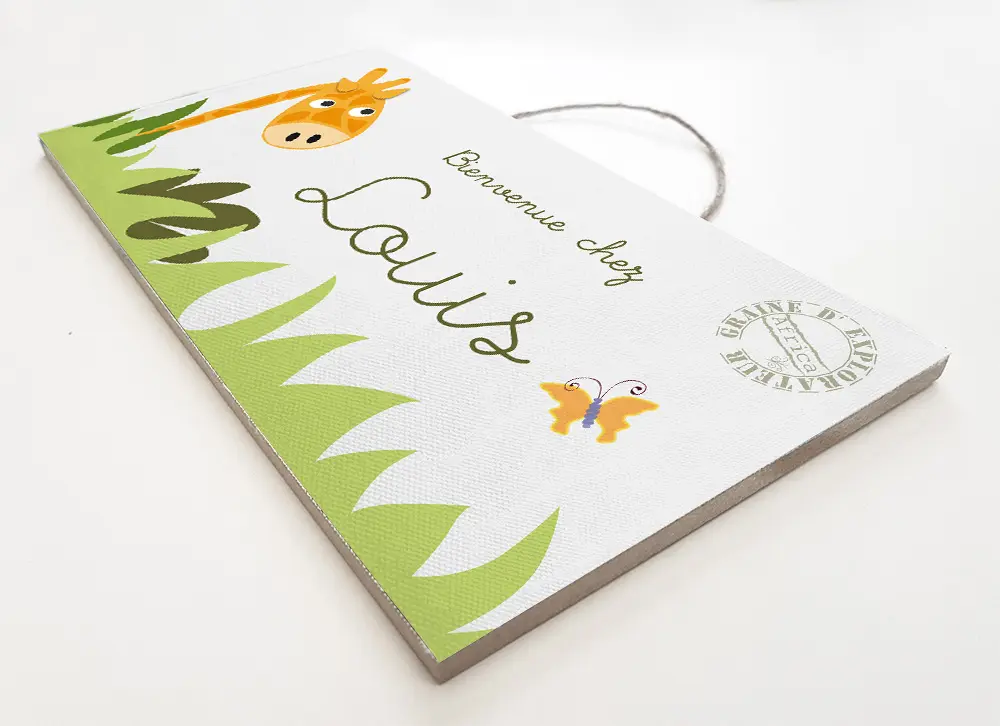 Plaque de porte girafe avec prénom – Image 3