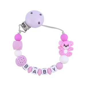 Attache tetine personnalisable - Attache sucette - Petit ours