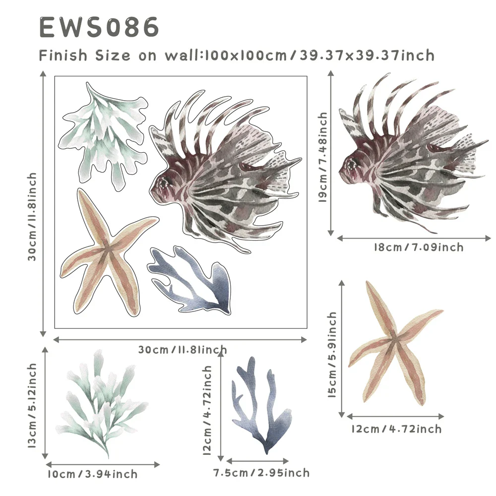 Autocollants Muraux de Poissons du Monde Sous-Marin – Image 9