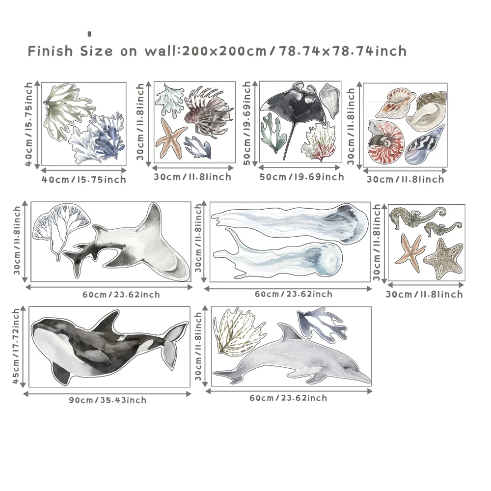 Autocollants Muraux de Poissons du Monde Sous-Marin – Image 6