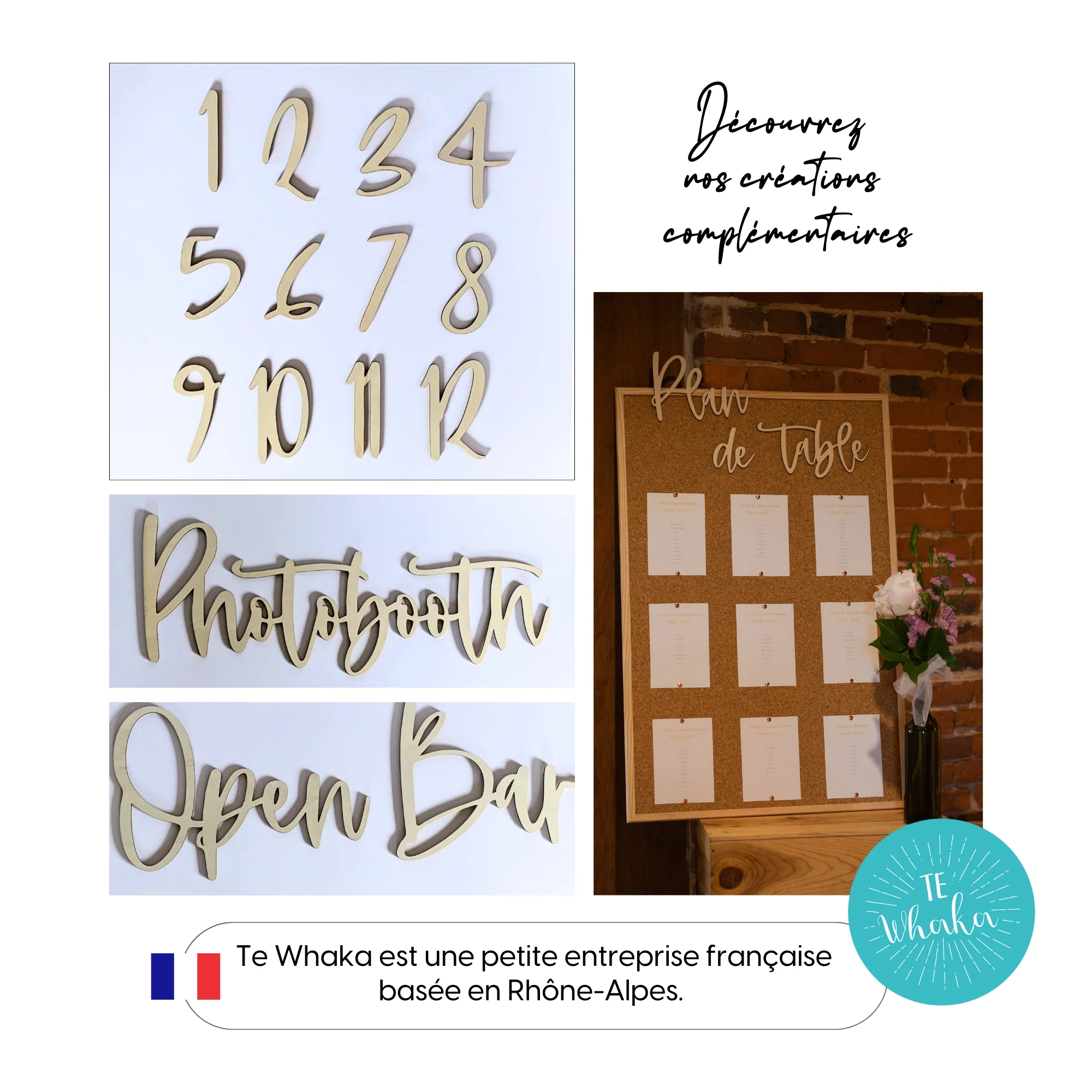 Plan de table mariage | DIY mariage - 32 x 30 cm - Mot en plexiglass doré – Image 7