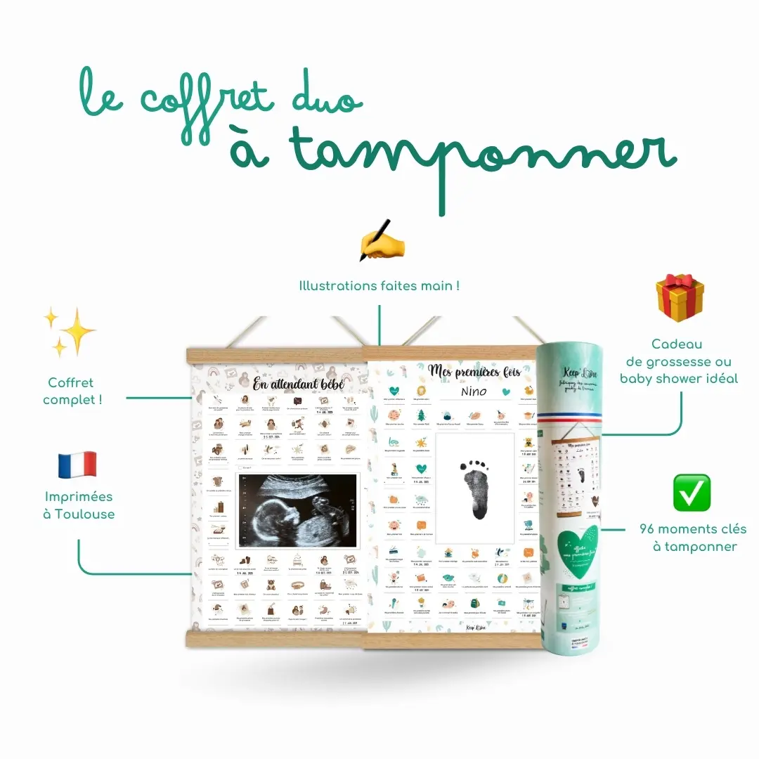 Coffret Cadeau Femme Enceinte – Affiches Duo Grossesse & Bébé (Perroquet) – Image 7