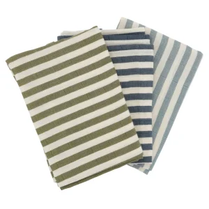 HAPS Nordic - Ensemble de 3 Grands Chiffons en Mousseline - Cold Stripe||HAPS Nordic - Pack of 3 Muslin Cloths - Cold Stripes