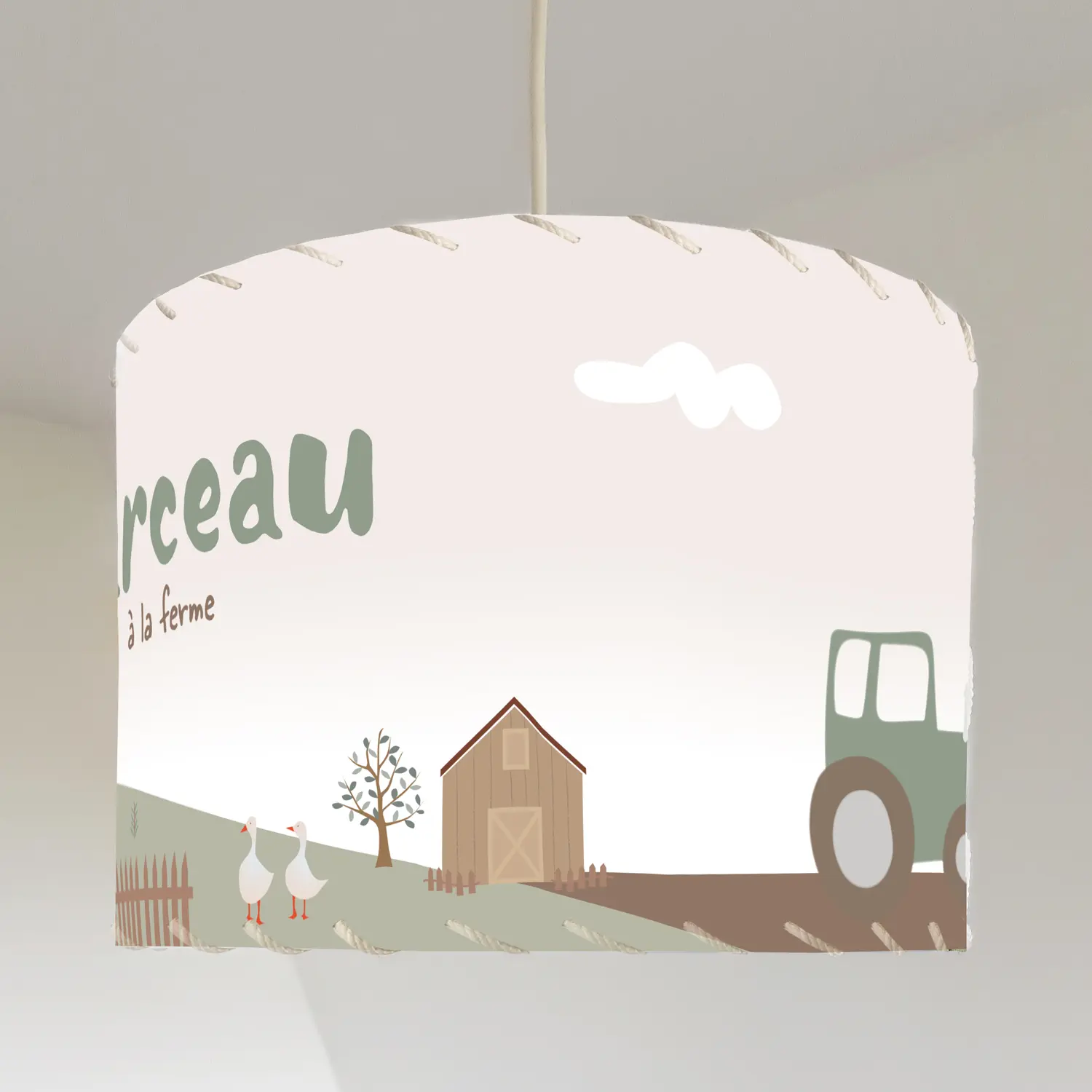 Luminaire enfant personnalisé – Thème ferme et animaux de la campagne – Image 2