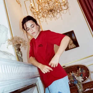 Tajinebanane - T-Shirt Allaitement - La P'Allaite - Burgundy||Tajinebanane - Breastfeeding T-Shirt -La P'Allaite - Burgundy