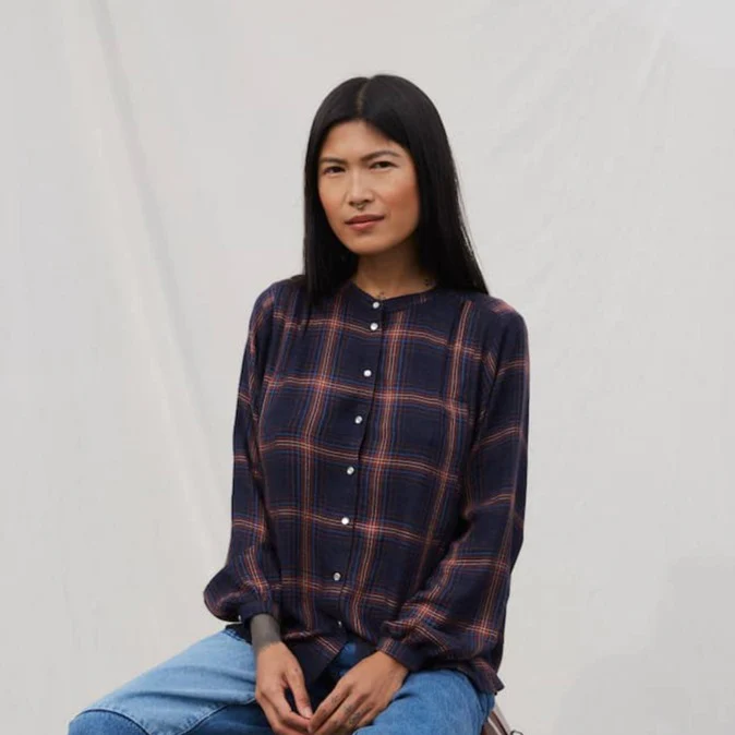 Tajinebanane - Blouse - Carreaux Bleus||Tajinebanane - Blouse - Blue Squares